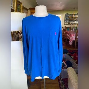 Polo Ralph Lauren long sleeve blue tee-shirt (size large)